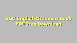 SSC English Grammar Book PDF Free Download